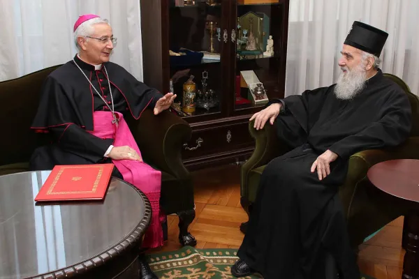 L'arcivescovo Suriani, nunzio apostolico in Serbia e il patriarca Irenej / pd