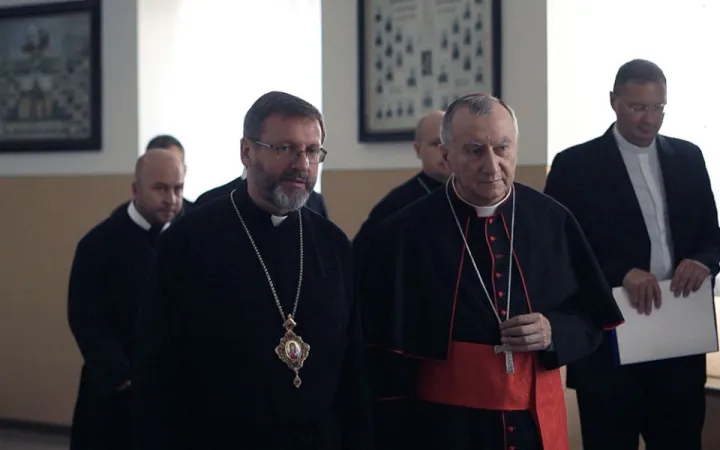 Il Cardinale Pietro Parolin e l'arcivescovo maggiore Sviatoslav Shevchuk durante i lavori a Roma del Sinodo Greco Cattolico Ucraino nel 2019 | Chiesa Greco Cattolico Ucraina