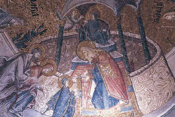 Un dettaglio dei mosaici nella chiesa di San Salvatore in Chora, ora moschea / muze.gov.tr
