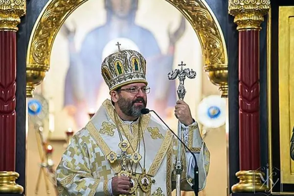 Sua Beatitudine Sviatoslav Shevchuk, arcivescovo maggiore della Chiesa Greco Cattolica Ucraina, durante una Divina Liturgia / UGCC