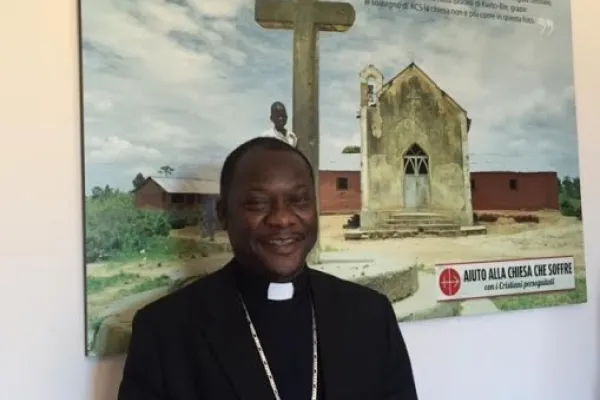 Monsignor Cyr-Nestor Yapaupa, vescovo di Alindao (Centrafrica) in visita alla sede di ACS / ACS 
