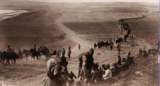 Una immagine della deportazione di assiri e caldei nel 1915  | spc.rs