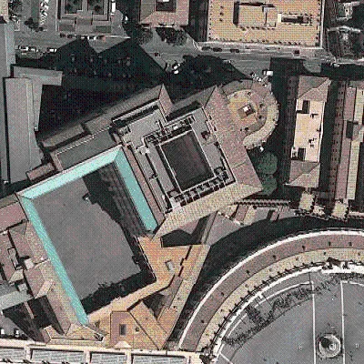 Stato di Città del Vaticano | Veduta dall'alto dello Stato di Città del Vaticano. Al centro, il cortile su cui si affacciano gli uffici della Segreteria per l'Economia | gcatholic