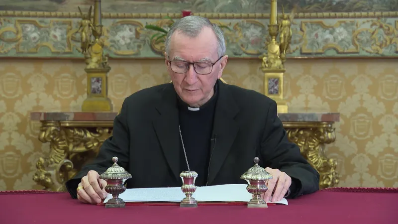 Il Cardinale Pietro Parolin nel videomessaggio |  | Vatican Media / ACI Group