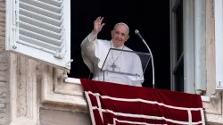 Papa Francesco si affaccia dalla finestra del suo studio durante un Angelus / Vatican Media / ACI Group