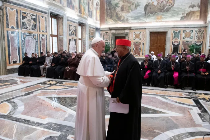 Papa Francesco incontra il Pontificio Collegio Etiopico in Sala Clementina, 11 gennaio 2020 | Vatican Media / ACI Group