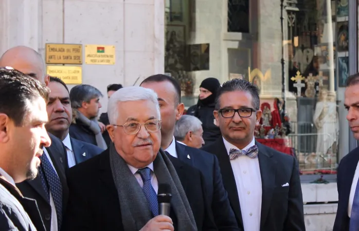 Abu Mazen | Il presidente palestinese Abu Mazen dopo l'inaugurazione degli uffici della nuova ambasciata | Angela Ambrogetti / ACI Stampa 