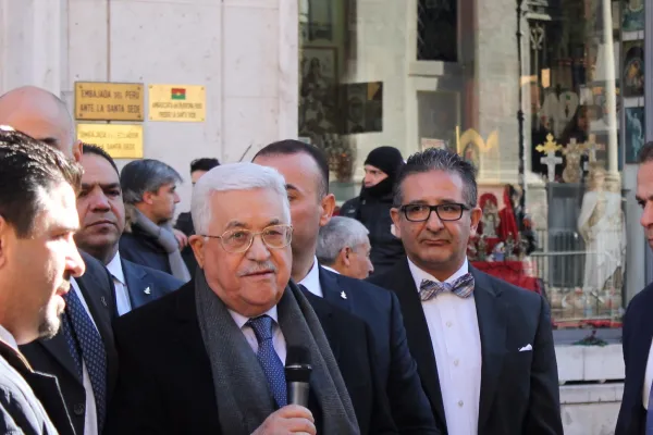 Il presidente palestinese Abu Mazen dopo l'inaugurazione degli uffici della nuova ambasciata / Angela Ambrogetti / ACI Stampa 