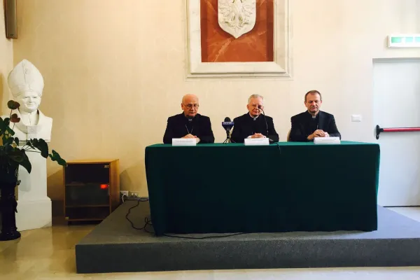 I tre nuovi metropoliti polacchi parlano con la stampa a San Stanislao, nella "casa dei polacchi" a Roma, 30 giugno 2017 / Veronica Giacometti / ACI Stampa 