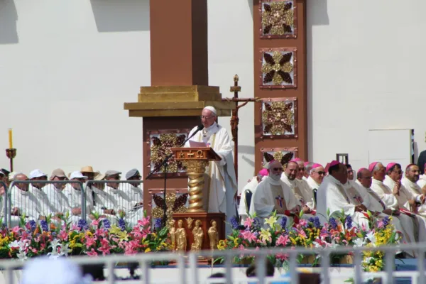 Papa Francesco celebra Messa a Iquique, nell'ultima tappa del suo viaggio in Cile, 18 gennaio 2018 / Giselle Vargas / ACI Group