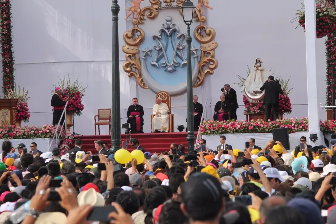 Papa Francesco in Plaza de Armas, Trujillo, Perù, 20 gennaio 2018 | Alvaro de Juana / ACI Group