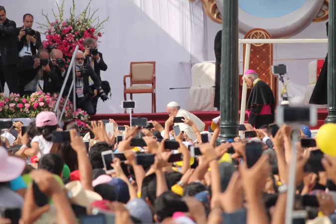 Papa Francesco in Plaza de Armas, Trujillo, 20 gennaio 2018 | Alvaro de Juana / ACI Group