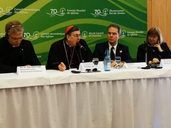 Cardinale Koch e Tveit | La conferenza stampa del Cardinale Koch e Olav Fykse Tveit, segretario generale del WCC | MV / ACI Group