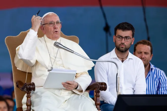 Papa Francesco durante l'incontro con i giovani al Circo Massimo, 11 agosto 2018 | Daniel Ibanez / ACI Group 
