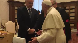 Papa Francesco e il presidente slovacco Kiska, Palazzo Apostolico Vaticano, 14 dicembre 2018 / Pool AIGAV