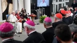 Papa Francesco durante l'incontro con le autorità alla Citadelle di Quebec City / Vatican Media / ACI Group