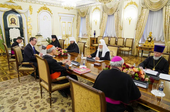 Zuppi, Kirill | L'incontro tra la delegazione del Cardinale Zuppi e quella del Patriarca Kirill a Mosca, 29 giugno 2023 | Dipartimento Relazioni Esterne del Patriarcato di Mosca