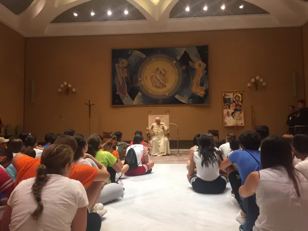 L'incontro di Papa Francesco con i giovani della Marcia Francescana, 10 agosto 2018 | Sala Stampa della Santa Sede
