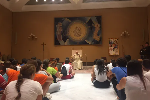 L'incontro di Papa Francesco con i giovani della Marcia Francescana, 10 agosto 2018 / Sala Stampa della Santa Sede