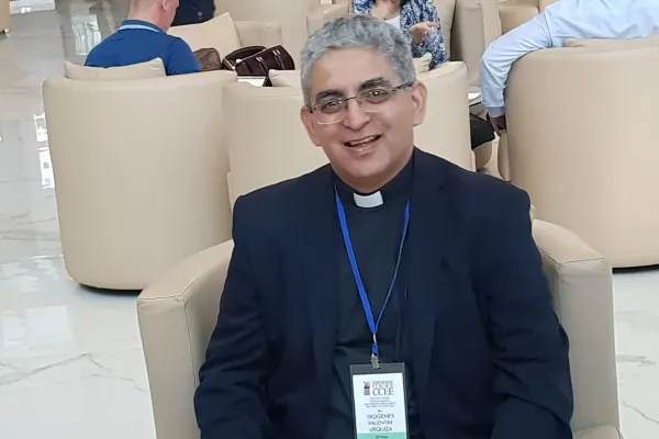 Monsignor Diogenes Urquiza, missionario del Verbo Incarnato, delegato della Conferenza Episcopale Russa alla Plenaria del CCEE a Minsk / Andrea Gagliarducci / ACI Stampa