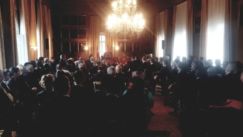 Fra' Giacomo dalla Torre del Tempio di Sanguineto | Fra' Giacomo dalla Torre del Tempio di Sanguineto, Gran Maestro dell'Ordine di Malta, tiene il discorso di inizio anno al Corpo Diplomatico accreditato presso lo SMOM, 8 gennaio 2018 | AG / ACI Group