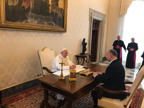 Il Papa e il presidente della Repubblica di Moldavia |  | ACI Stampa