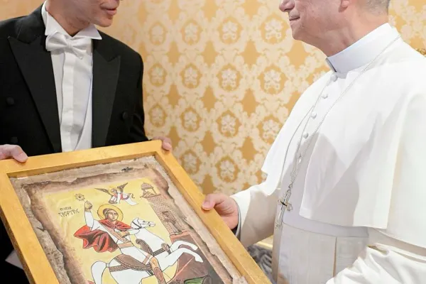 Leone XIV e l'ambasciatore di Egitto presso la Santa Sede / Vatican Media