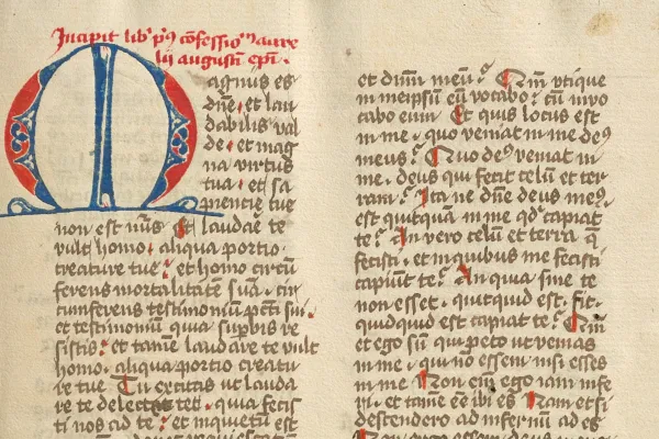 Le Confessioni di sant'Agostino (manoscritto del 1400) / Credit pd