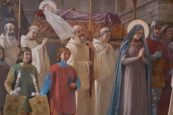 Il funerale di santa Brigida in una tela conservata nelle stanze della santa a Roma / Credit AT/AciStampa