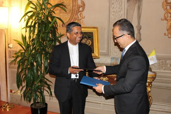 Il cardinale Koovakand in occasione della firma del Memorandum con l'Azerbaijan / Vatican Media