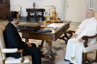 Il giudice Abdelsalam con Leone XIV, 25 agosto 2025 / Vatican Media