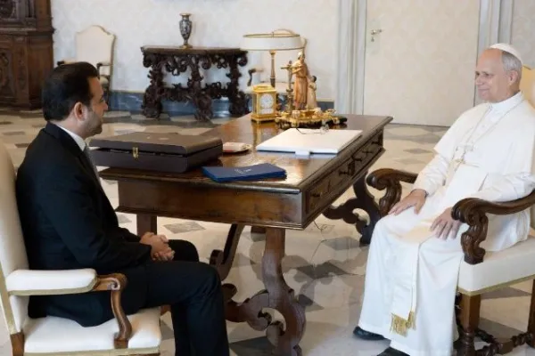 Il giudice Abdelsalam con Leone XIV, 25 agosto 2025 / Vatican Media
