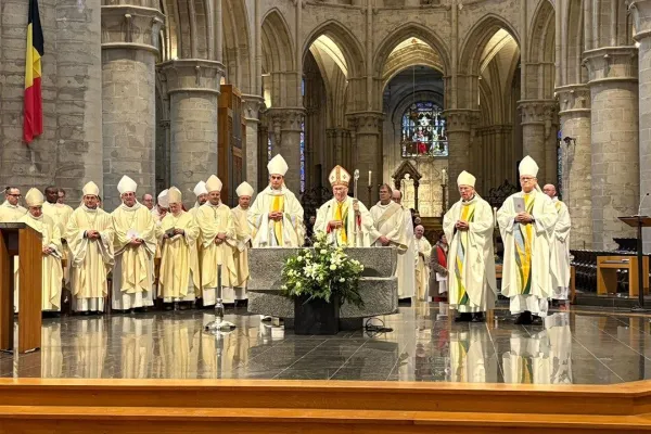 Il cardinale Parolin celebra Messa nel cardinale di Bruxelles, per celebrare gli 800 anni della cattedrale / Vatican News