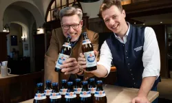 Una reclame della birra Bischofshof / Weltenburg