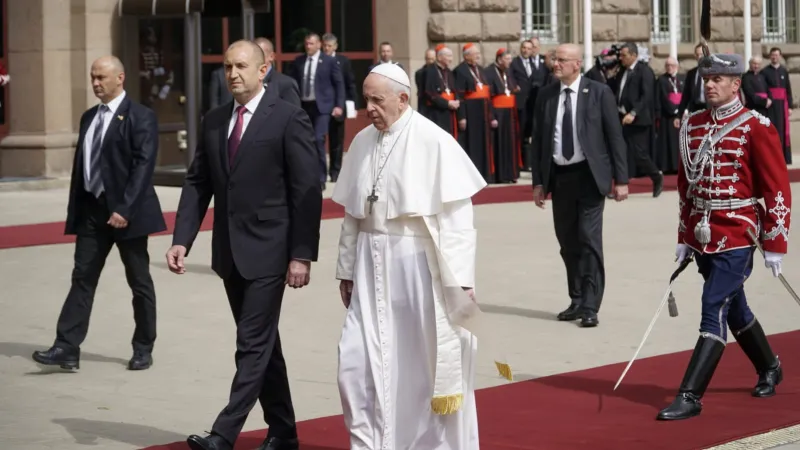 Papa Francesco al palazzo presidenziale di Sofia | | Andrea Gagliarducci ACI Stampa