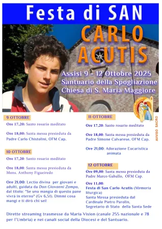 La locandina |  | Diocesi di Assisi