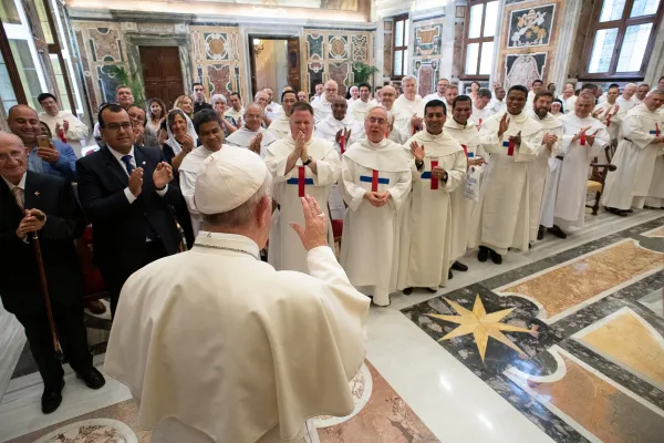 Papa Francesco incontra il capitolo generale dei Padri Trinitari, Sala Clementina, Palazzo Apostolico Vaticano, 15 giugno 2019 / Vatican Media / ACI Group