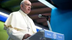 Papa Francesco durante il suo intervento alla FAO, 16 ottobre 2017 / Giulio Napolitano / FAO - CNA 