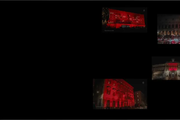 I monumenti illuminati di rosso durante la Red Week di ACS / ACS Italia