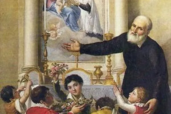 San Filippo Neri con alcuni bambini del "suo" Oratorio / Credit pd