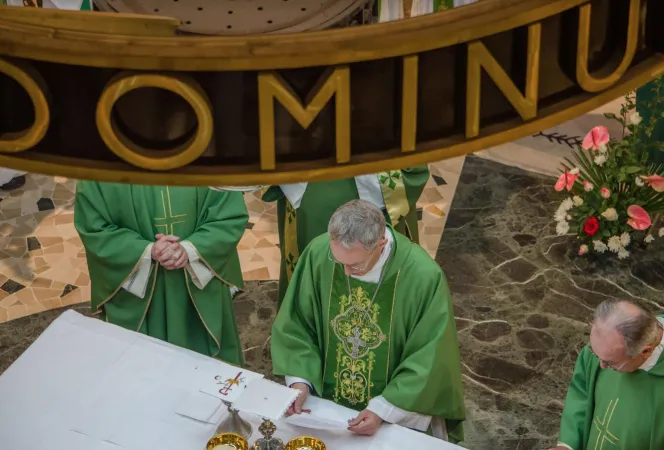 L'arcivescovo Gänswein durante la celebrazione eucaristica | | FSO