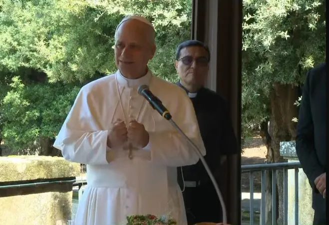 Papa Leone XIV al pranzo di oggi | Papa Leone XIV al pranzo di oggi | Credit Vatican Media