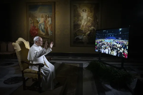 Un momento della diretta di oggi / Credit Vatican Media