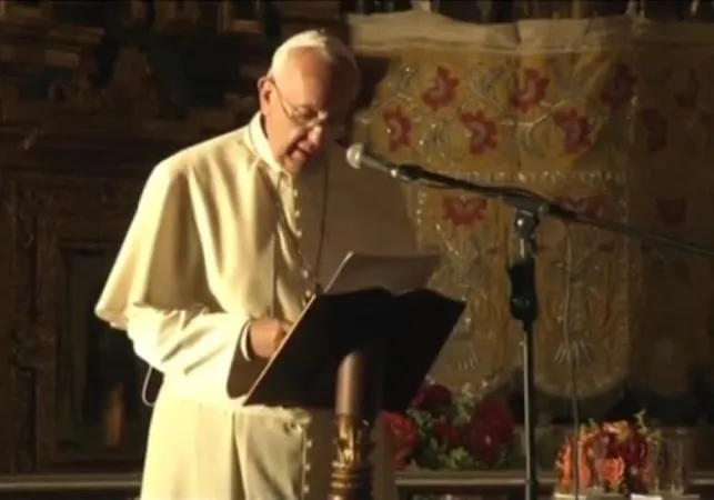 Papa Francesco parla alla società civile, Quito, Chiesa di San Francesco, 7 luglio 2015 |  | CTV