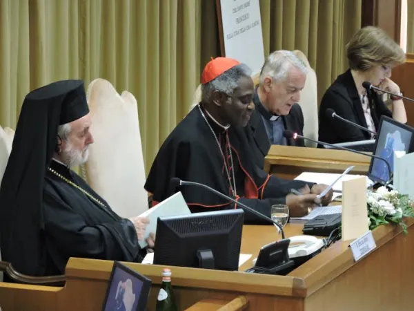 Il Metropolita Zizioulas, il Card. Turkson e P. Federico Lombardi S.I. | | Marco Mancini - Aci Stampa