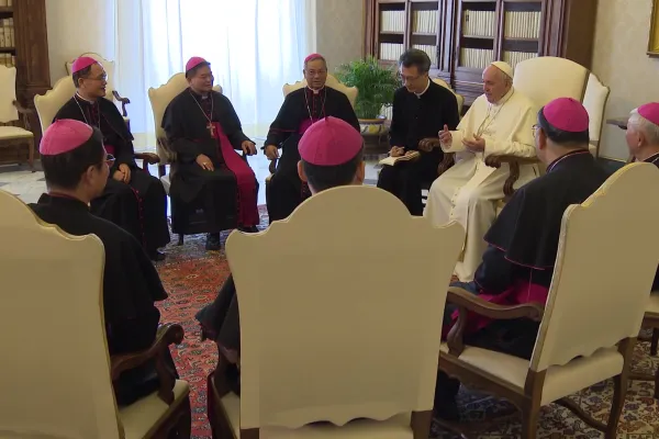 Papa Francesco durante l'incontro con i vescovi di Taiwan, 14 gennaio 2018 / Vatican Media / ACI Group
