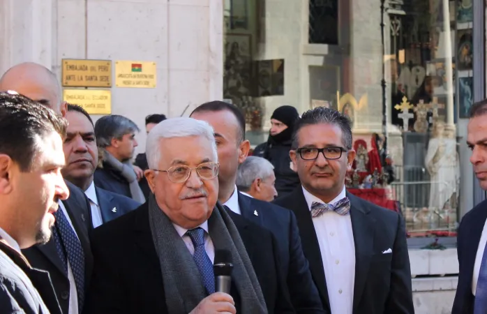 Abu Mazen | Il presidente palestinese Abu Mazen dopo l'inaugurazione degli uffici della nuova ambasciata | Angela Ambrogetti / ACI Stampa