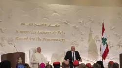 Leone XIV e il presidente Aoun, Beirut, 30 novembre 2025 / Elias Turk / EWTN